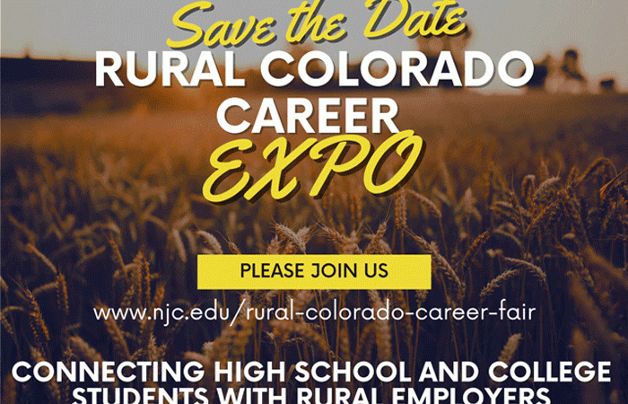 Save the date for the Rural Colorado Career Expo  This event is geared toward connecting high school and college students with rural employers.  When is the expo? November 20th, 2024 from 10am to 4pm.  Where is the expo? Northeastern Junior College, 100 College Ave, Sterling Colorado.  Please RSVP today by contacting Andrew Lyng 970-521-6691. 